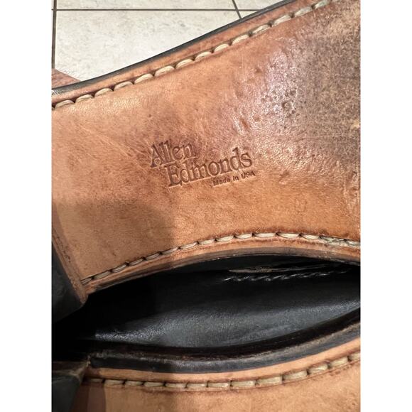 Allen Edmonds Newcastle Penny Loafer Brown Black Weave Trim Size 10 B main image 6